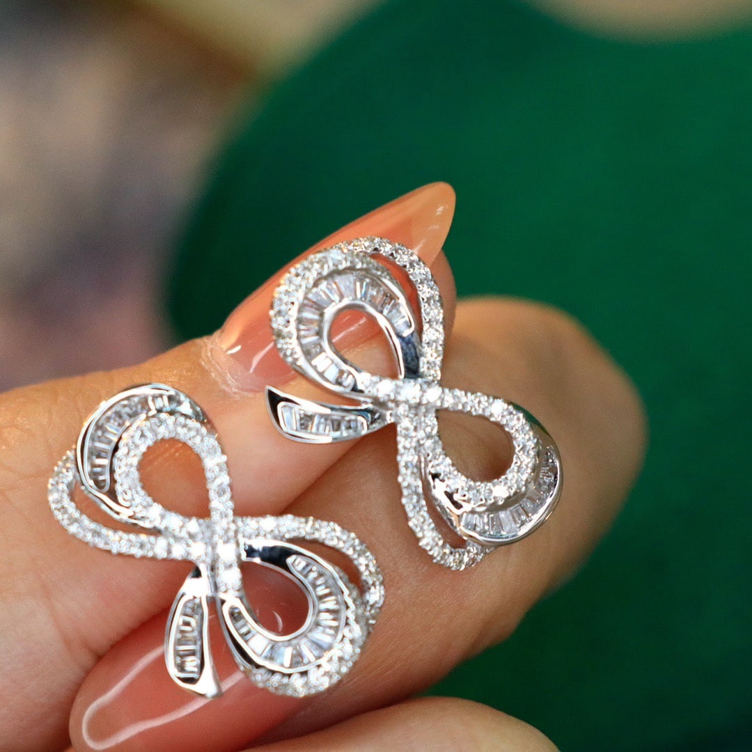 14k Gold 0.7 Ct Natural H Diamond Earrings - 7