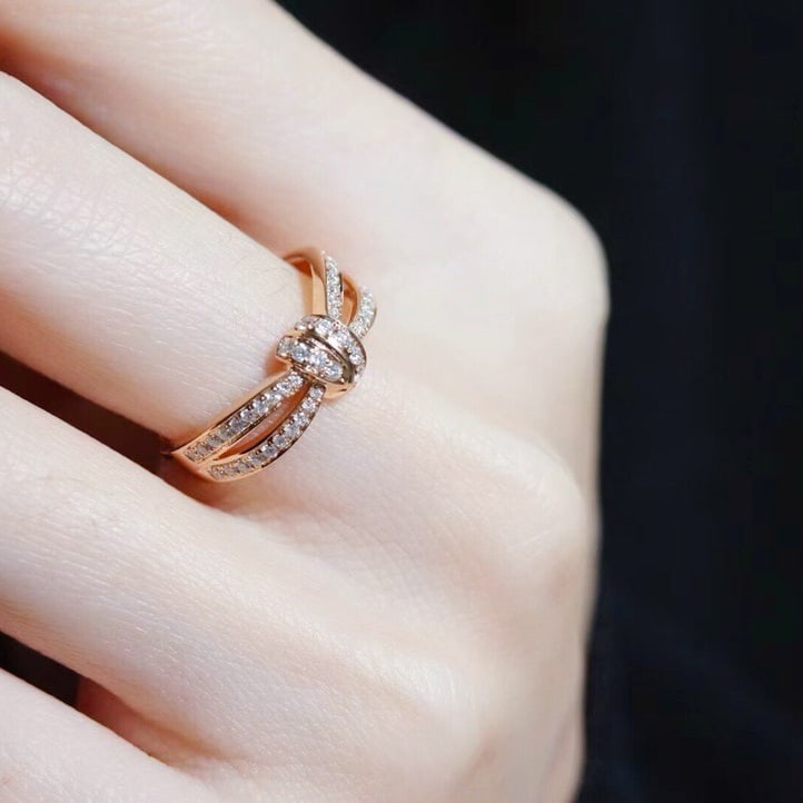 14k Gold 0.32 Ct Natural H Diamond Ring - 3