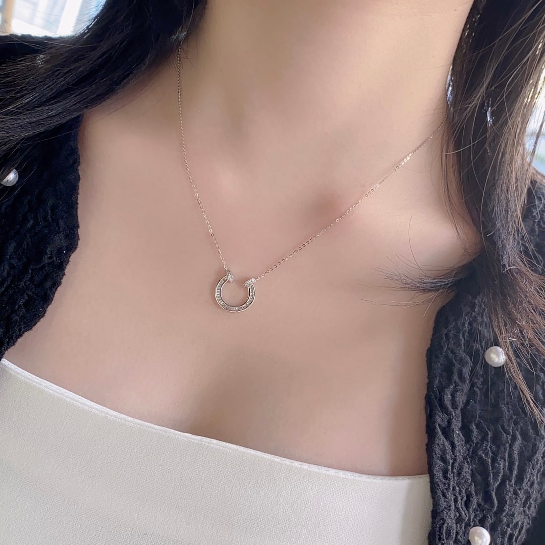 14k Gold 0.27 Ctw Natural H Diamond Necklace - 4