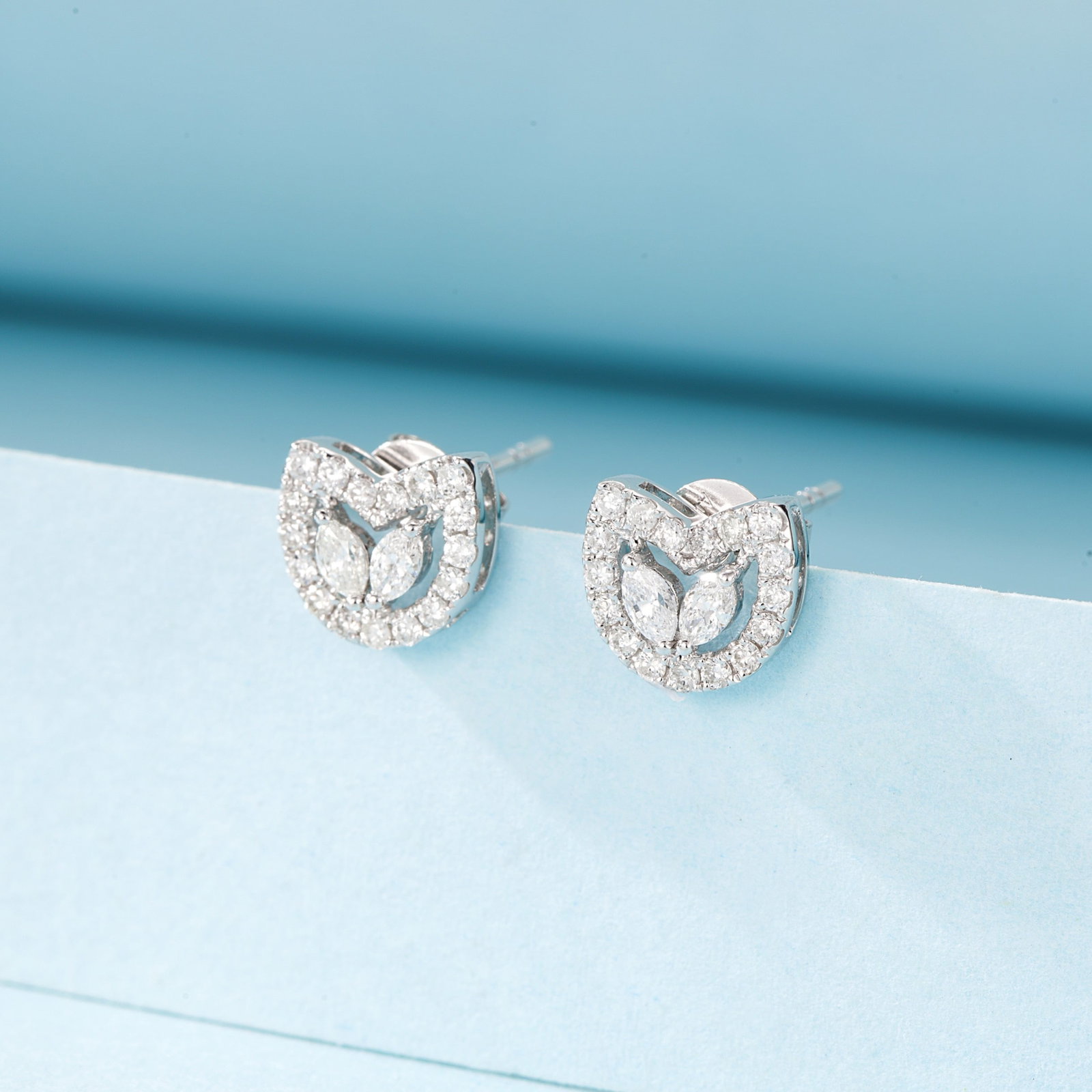 14k Gold 0.40 Ctw Natural H Diamond Earrings - 3