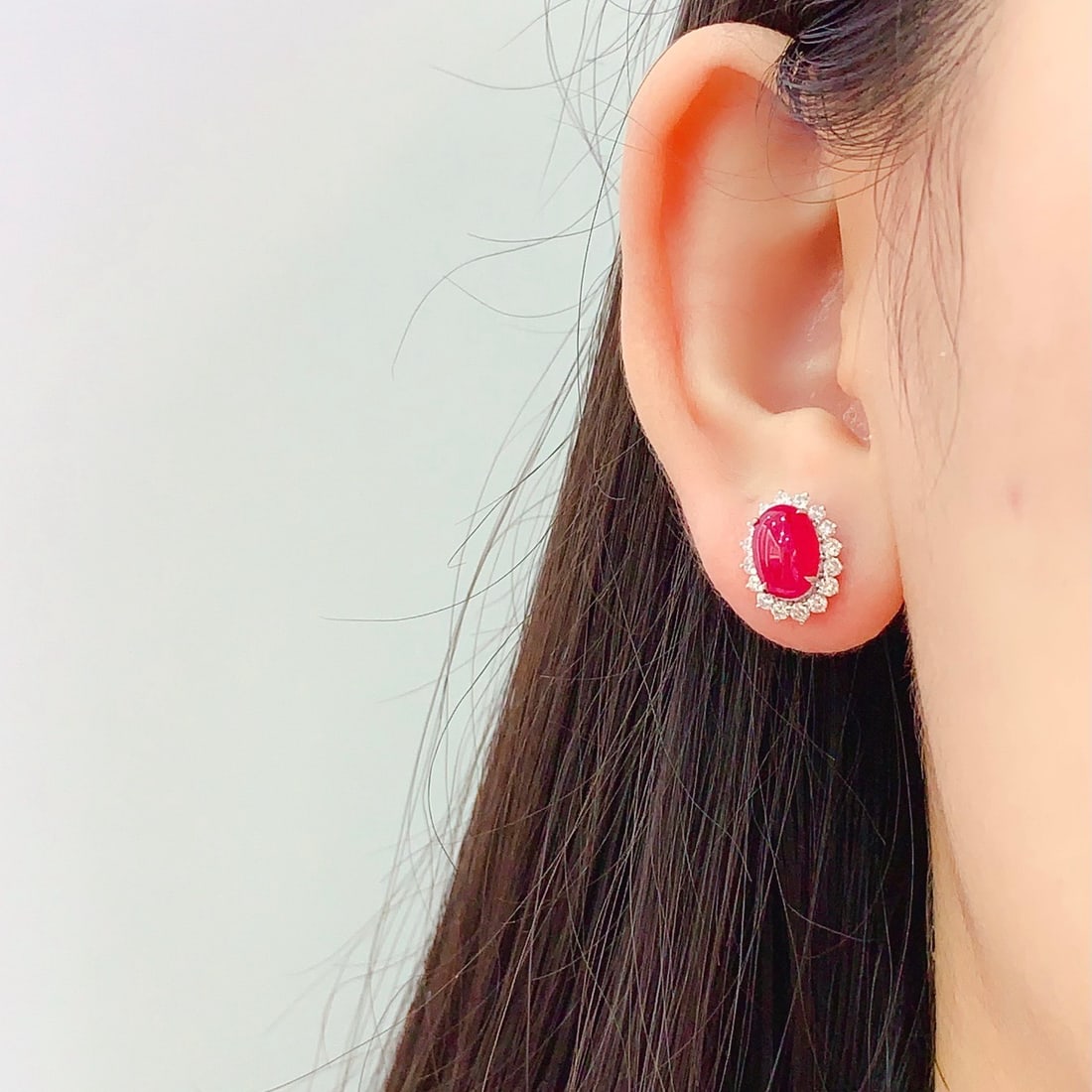 14k Gold 3.65 Ct Natural Ruby & Diamond Earrings - 6