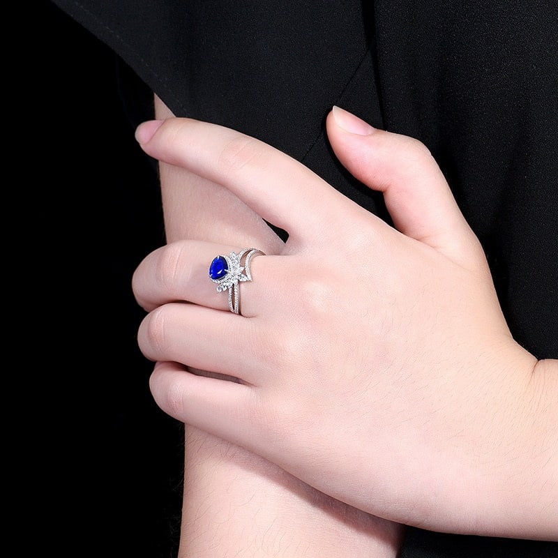 14k Gold 1.14 Ctw Natural Sapphire & Diamond Ring - 8