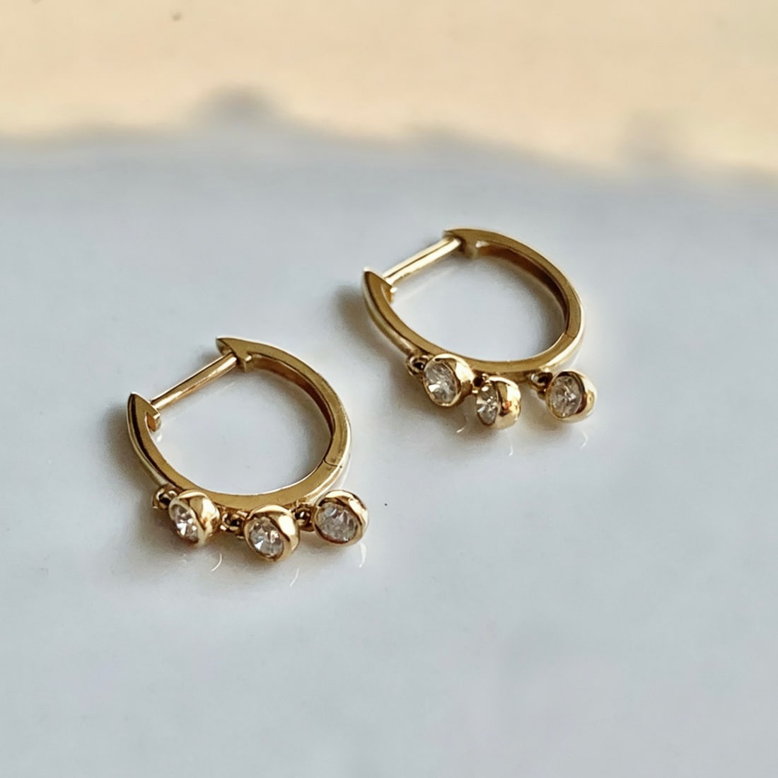 14k Gold 0.25 Ct Natural H Diamond Earrings - 4