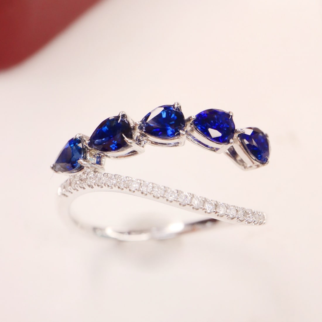 14k Gold 1.11 Ctw Natural Sapphire & Diamond Ring - 2