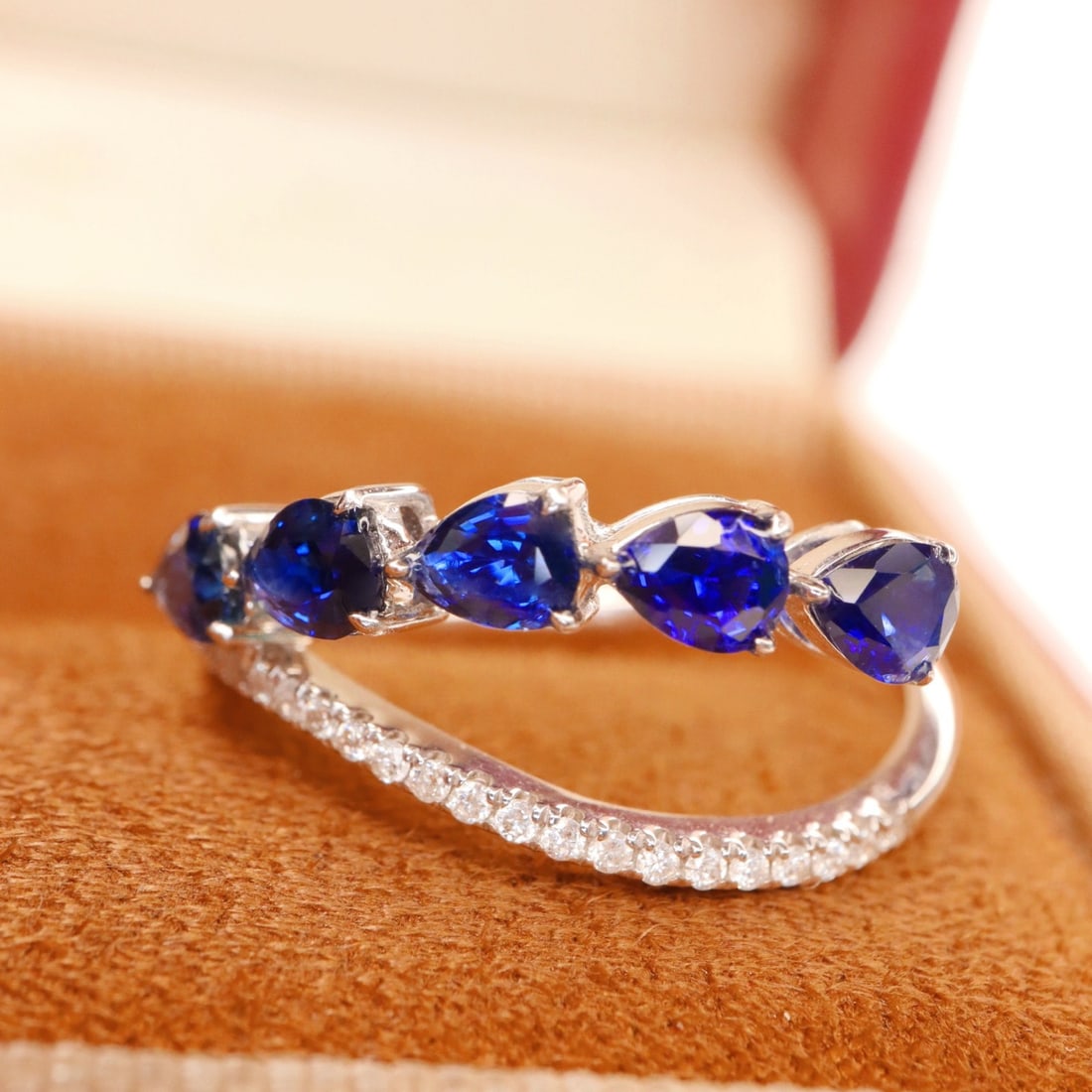 14k Gold 1.11 Ctw Natural Sapphire & Diamond Ring - 3