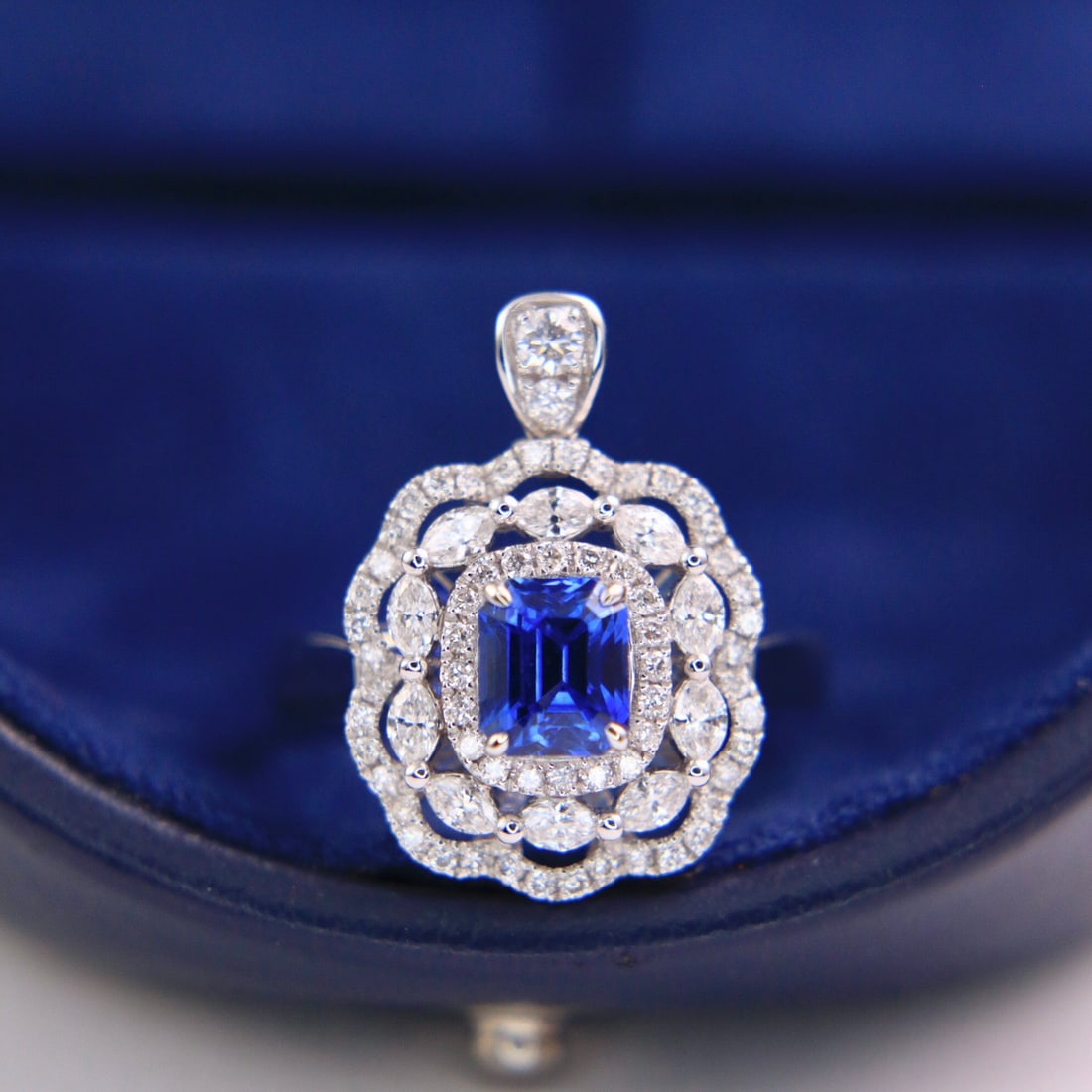 14k Gold 2.28 Ctw Natural Sapphire & Diamond Ring/pendant( Without Chain ) - 5