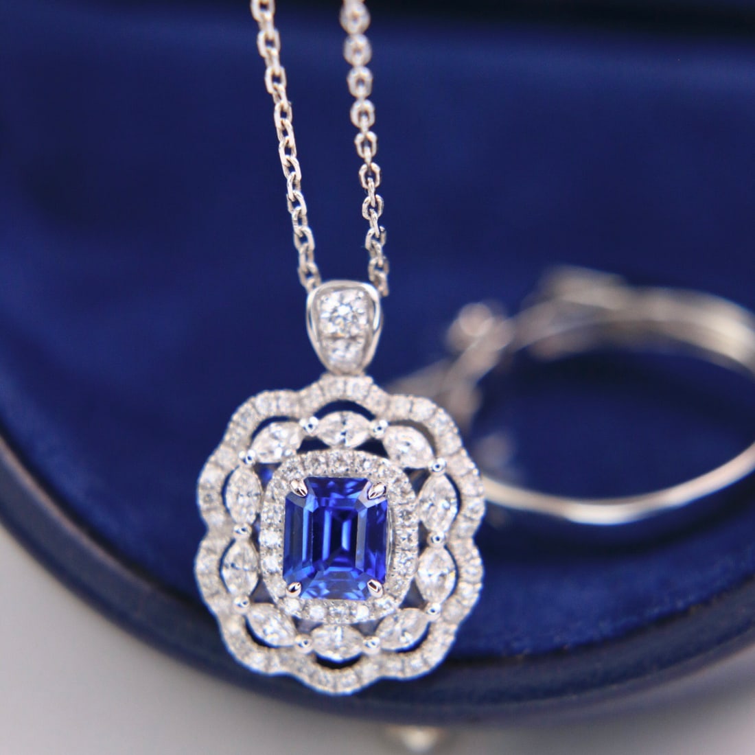 14k Gold 2.28 Ctw Natural Sapphire & Diamond Ring/pendant( Without Chain ) - 6