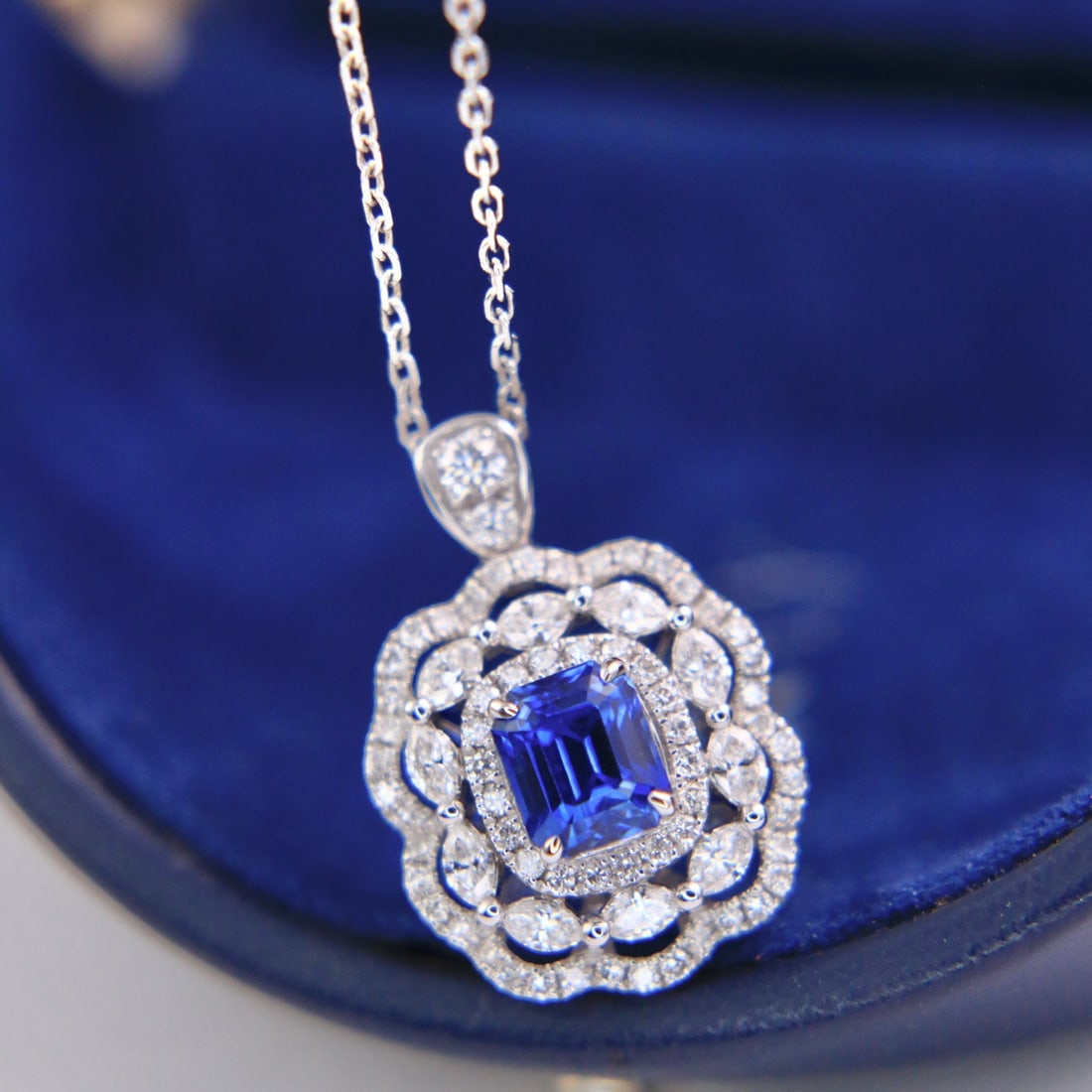 14k Gold 2.28 Ctw Natural Sapphire & Diamond Ring/pendant( Without Chain ) - 7