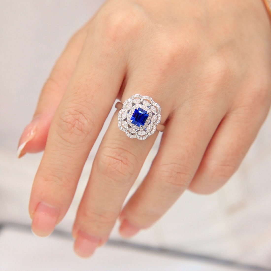 14k Gold 2.28 Ctw Natural Sapphire & Diamond Ring/pendant( Without Chain ) - 8