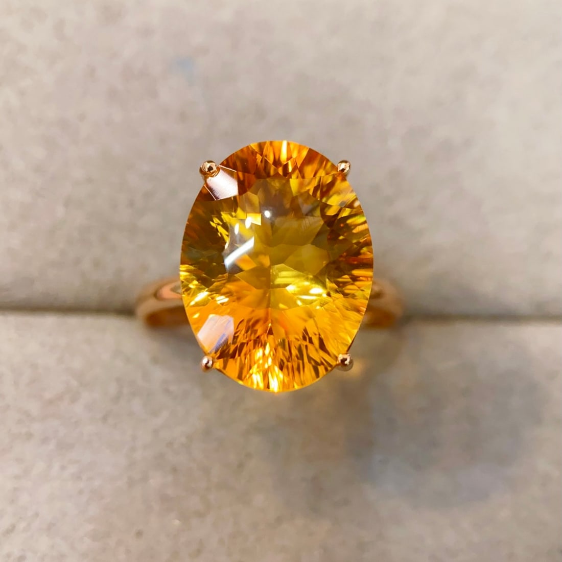 14k Gold 8.8 Ct Natural Citrine Ring - 3