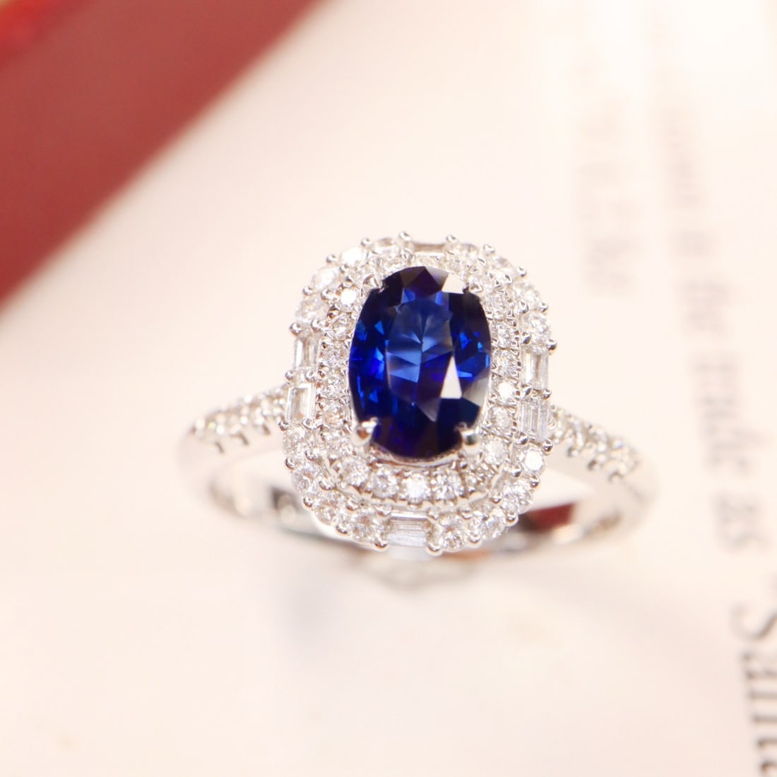 14k Gold 1.53 Ctw Natural Sapphire & Diamond Ring - 2