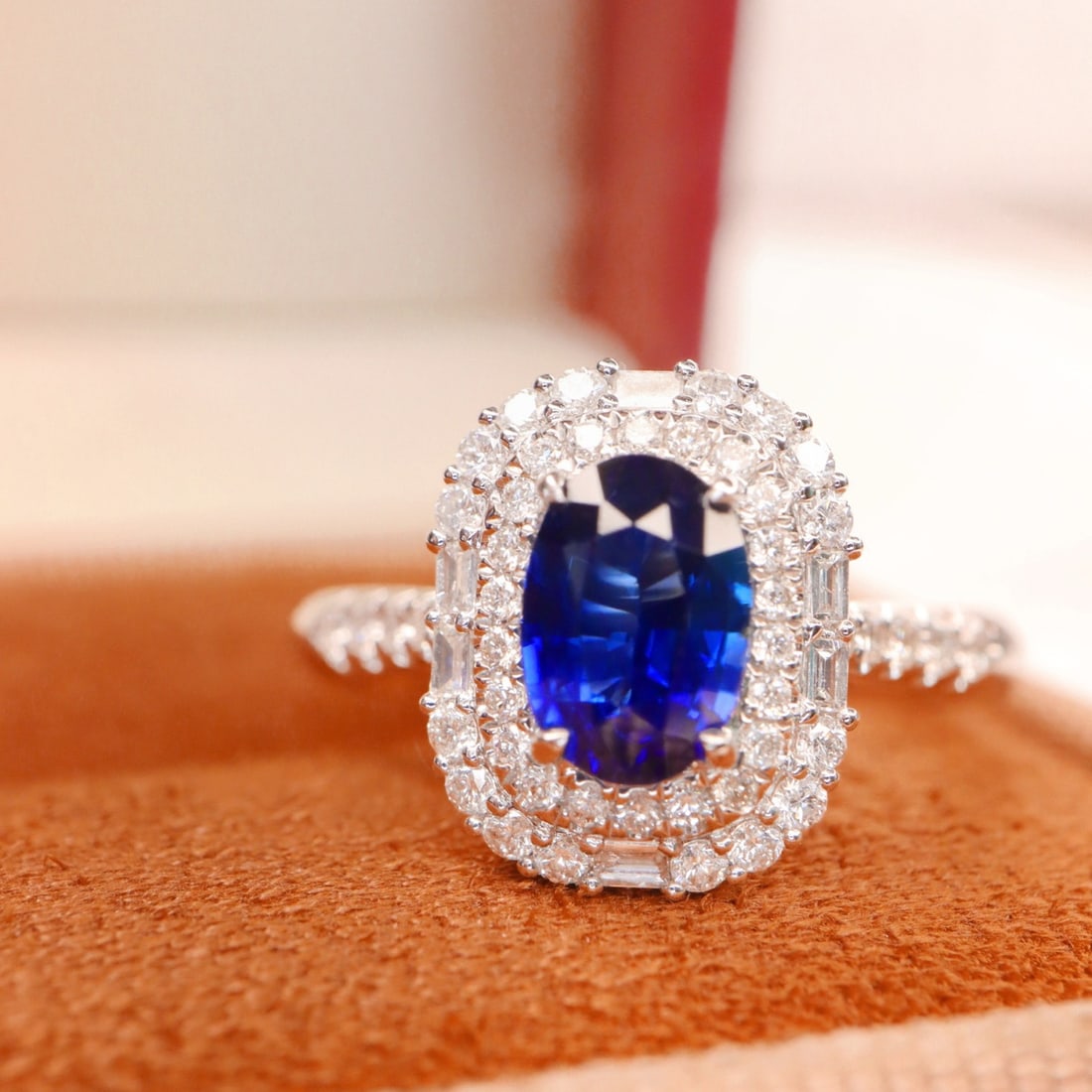 14k Gold 1.53 Ctw Natural Sapphire & Diamond Ring - 3