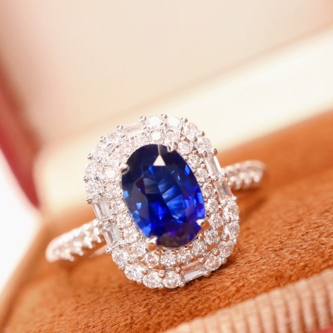 14k Gold 1.53 Ctw Natural Sapphire & Diamond Ring - 4