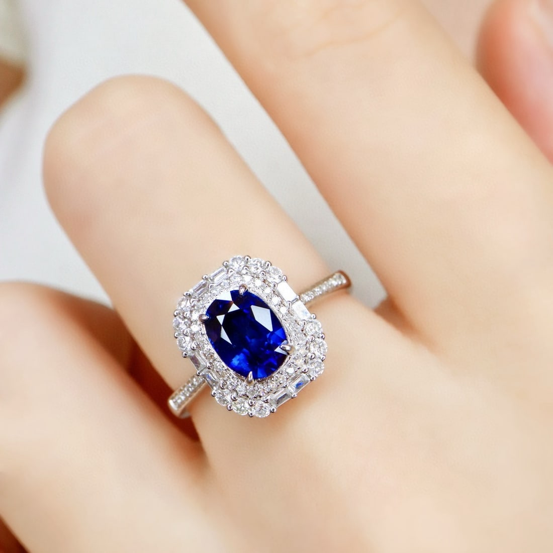 14k Gold 1.53 Ctw Natural Sapphire & Diamond Ring - 5