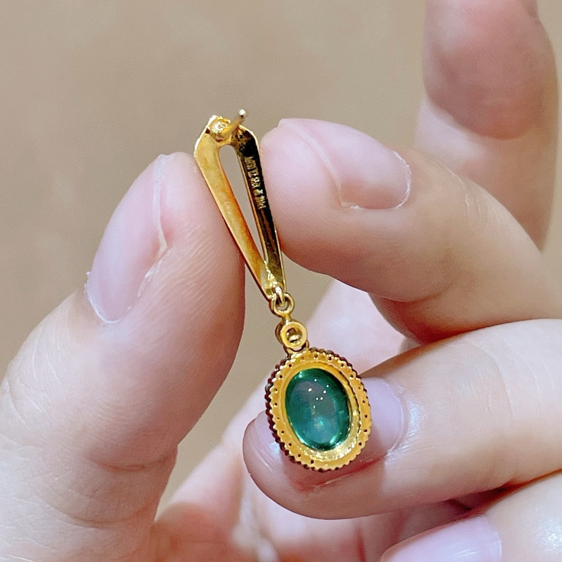 14k Gold 2.89 Ctw Natural Emerald & Diamond Earrings - 3