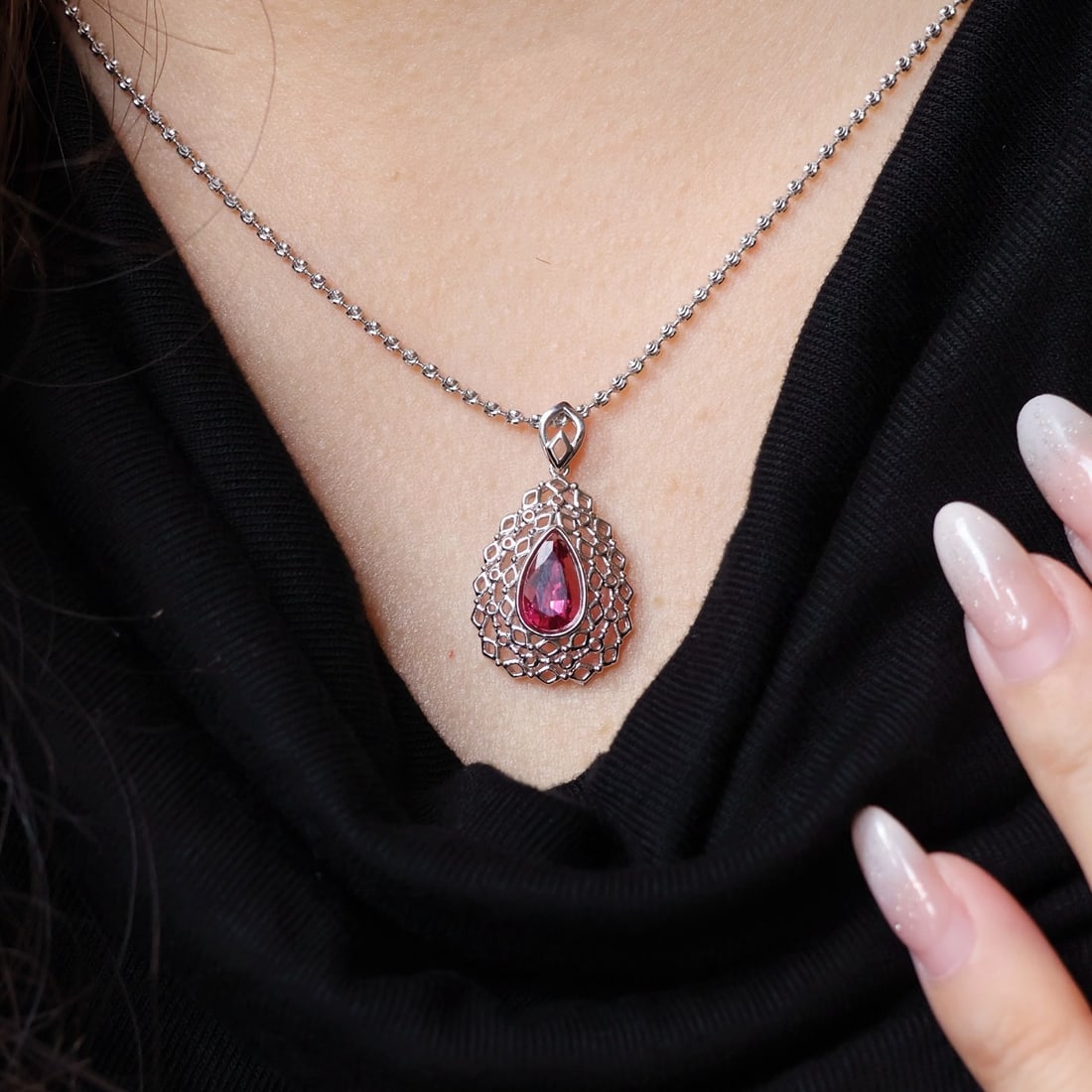 14k Gold 1.5 Ct Natural Tourmaline Pendant( Without Chain ) - 6