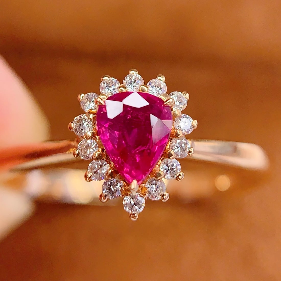 14k Gold 0.55 Ct Natural Ruby & Diamond Ring - 3