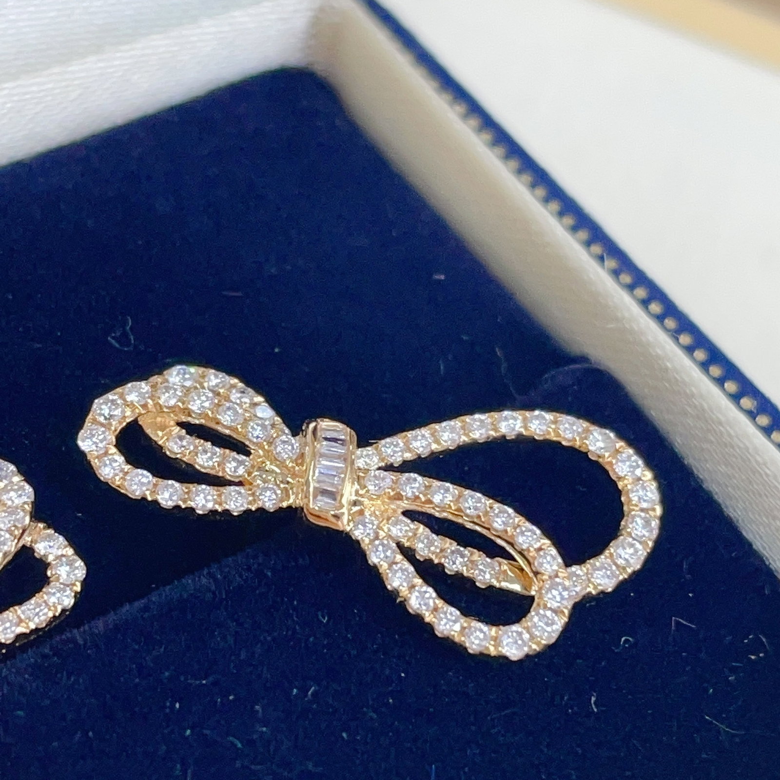 14k Gold 0.84 Ct Natural H Diamond Earrings - 6