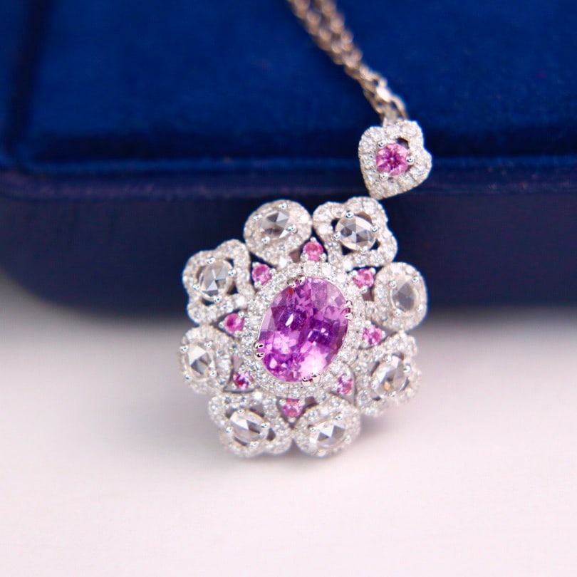 14k Gold 2.07 Ctw Natural Sapphire & Diamond Ring/pendant( Without Chain ) - 4
