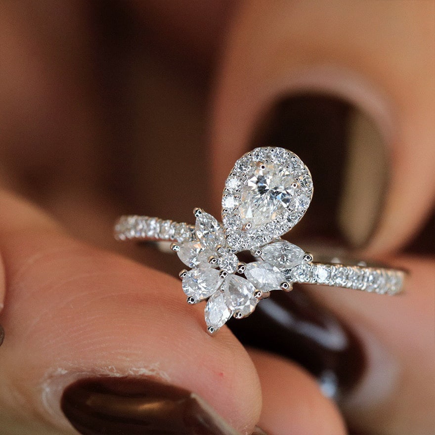 14k Gold 0.70 Ctw Natural H Diamond Ring - 6