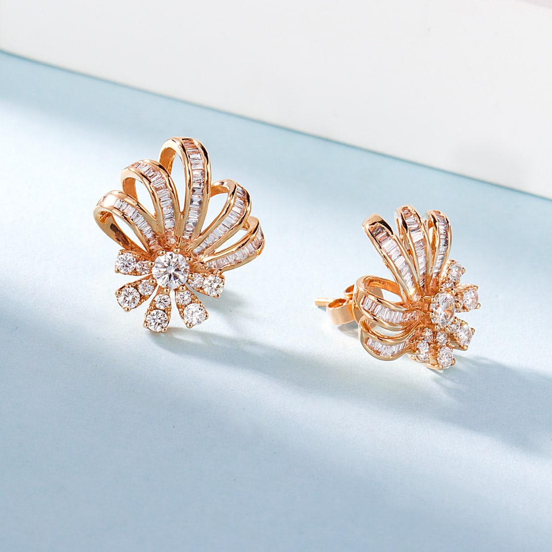 14k Gold 1.14 Ct Natural H Diamond Earrings - 2