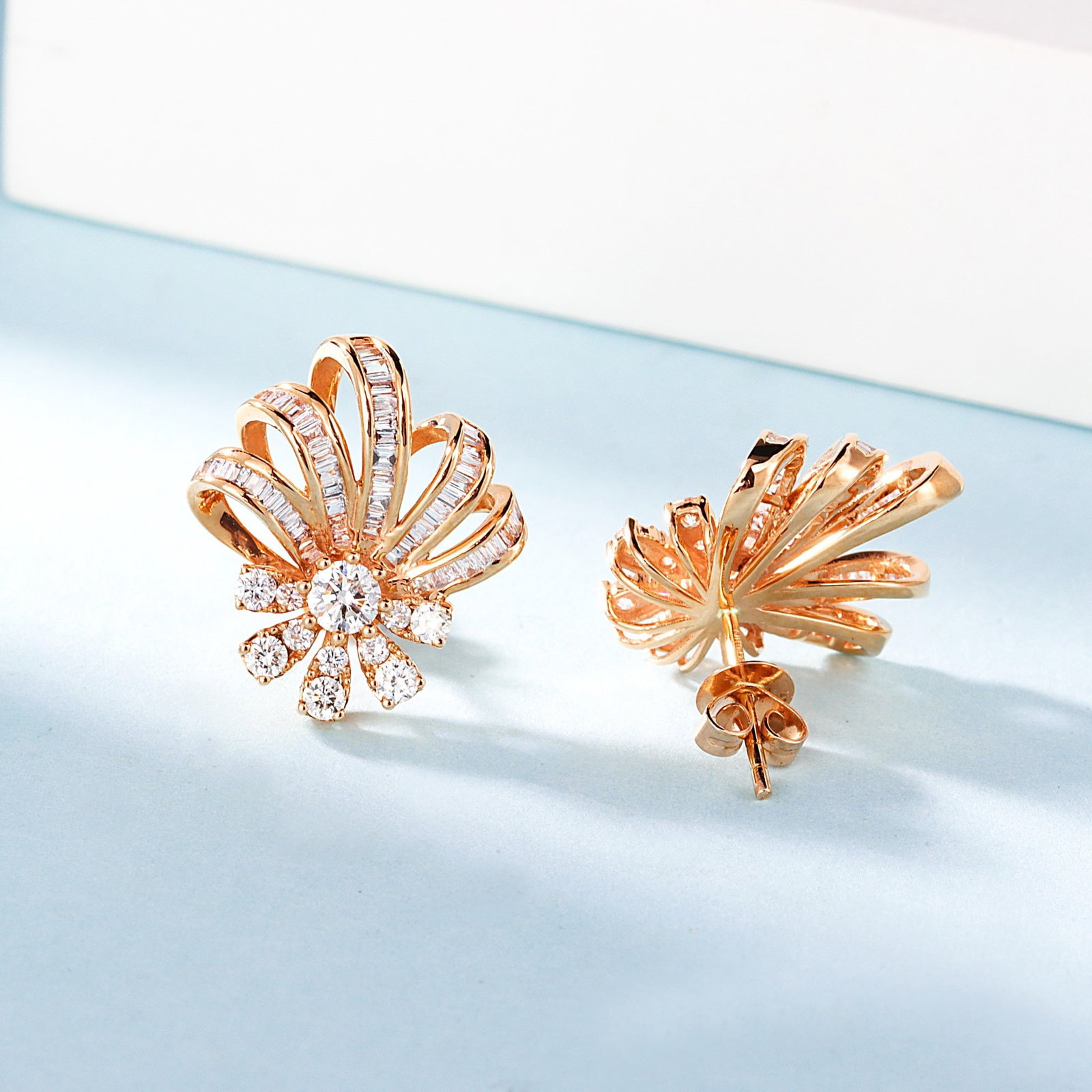 14k Gold 1.14 Ct Natural H Diamond Earrings - 3