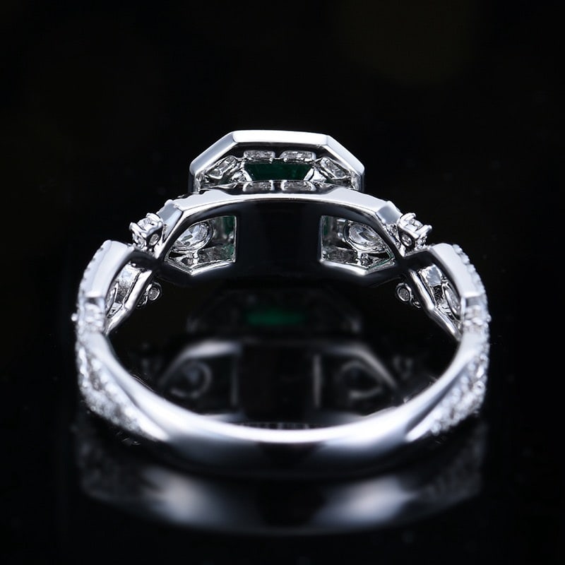 14k Gold 1.16 Ctw Vivid Green Natural Emerald & Diamond Ring - 5