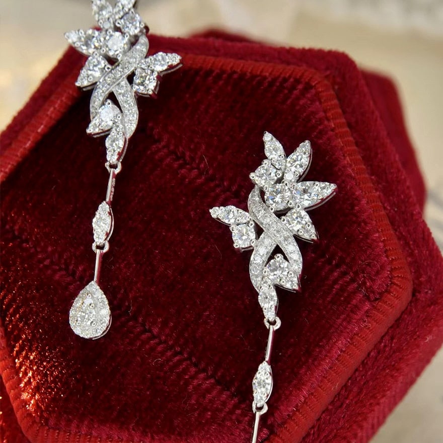 14k Gold 1.02 Ct Natural H Diamond Earrings - 2