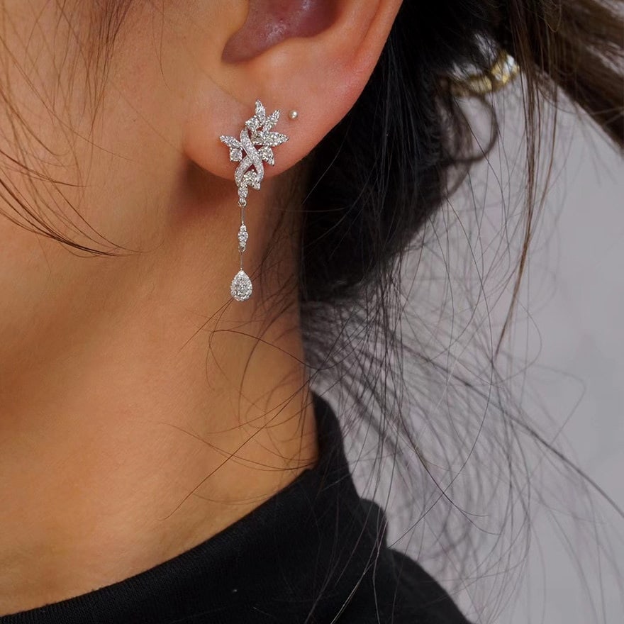 14k Gold 1.02 Ct Natural H Diamond Earrings - 6