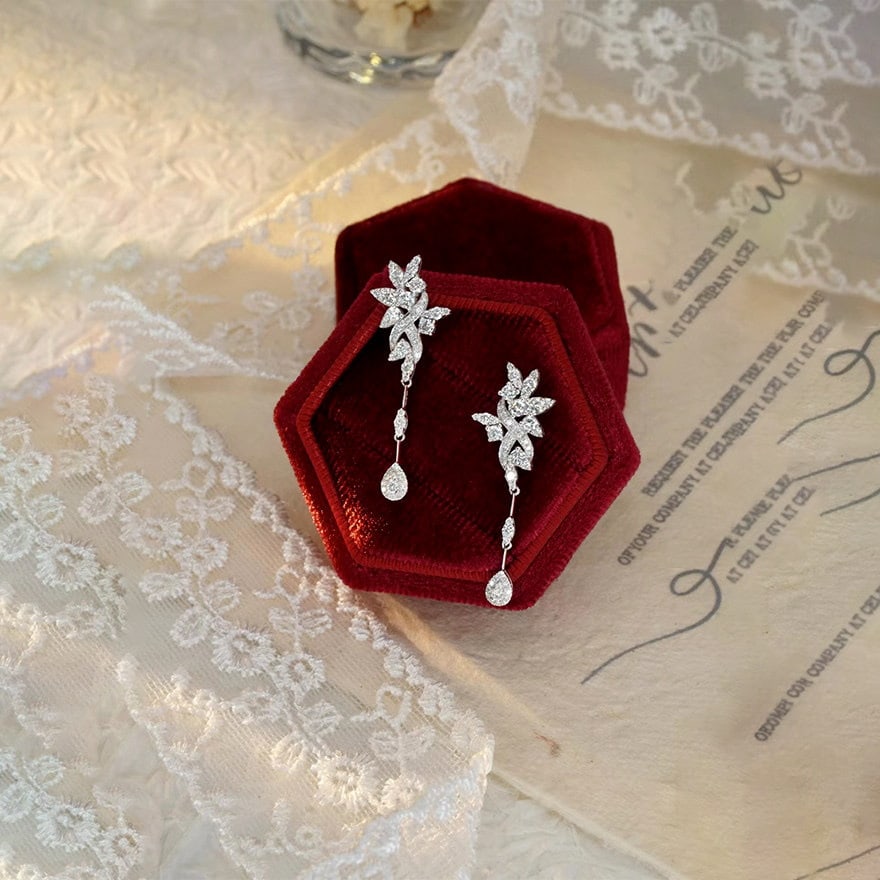 14k Gold 1.02 Ct Natural H Diamond Earrings - 8