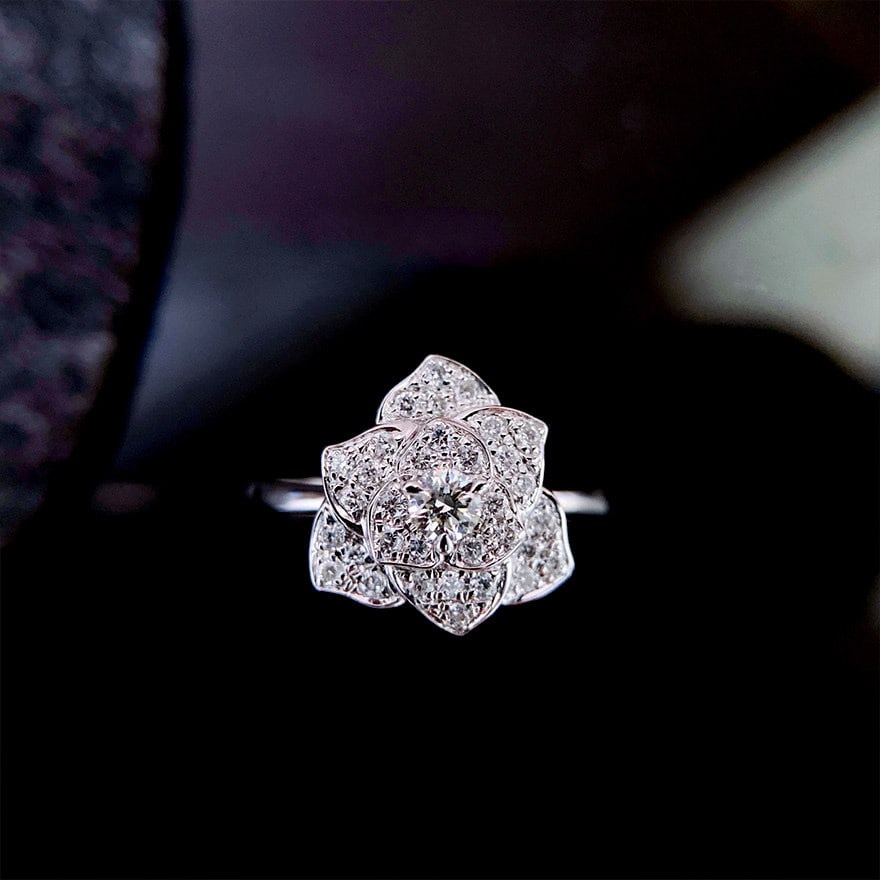 14k Gold 0.3 Ct Natural H Diamond Ring: Ref:231106284 // gold content:14k gold // ring size:7. 25us // // main gemstone:diamond // shape:round // carat weight:0. 3ct // clarity grade:vs-si // color:h // treatment:natural // cut grade:g //