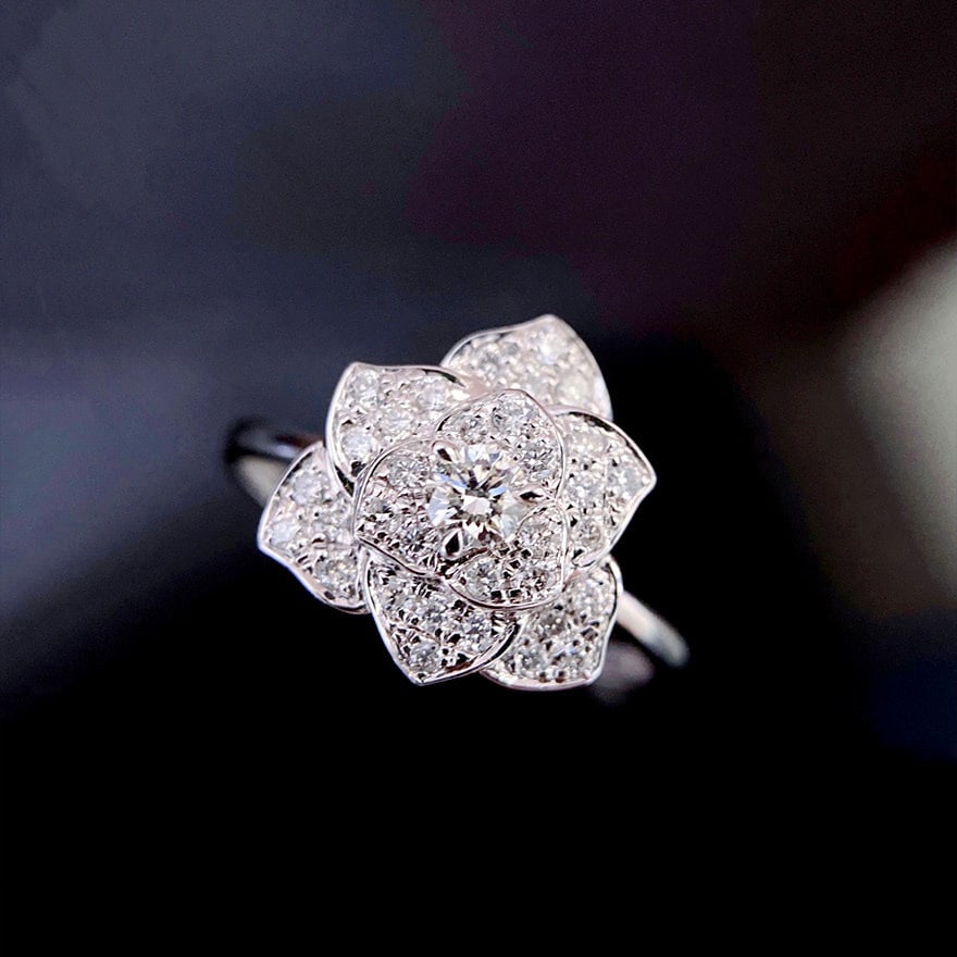 14k Gold 0.3 Ct Natural H Diamond Ring - 2
