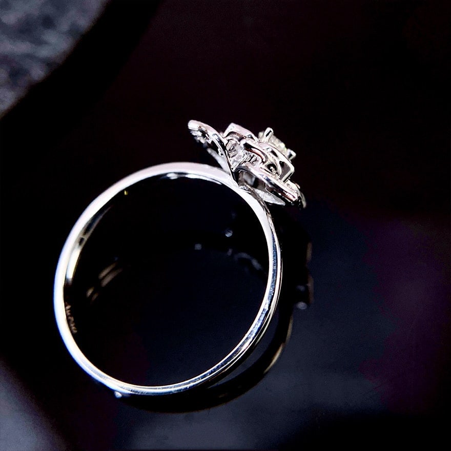14k Gold 0.3 Ct Natural H Diamond Ring - 3