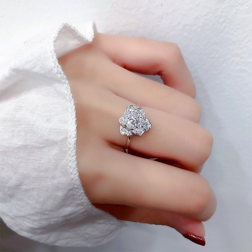 14k Gold 0.3 Ct Natural H Diamond Ring - 5