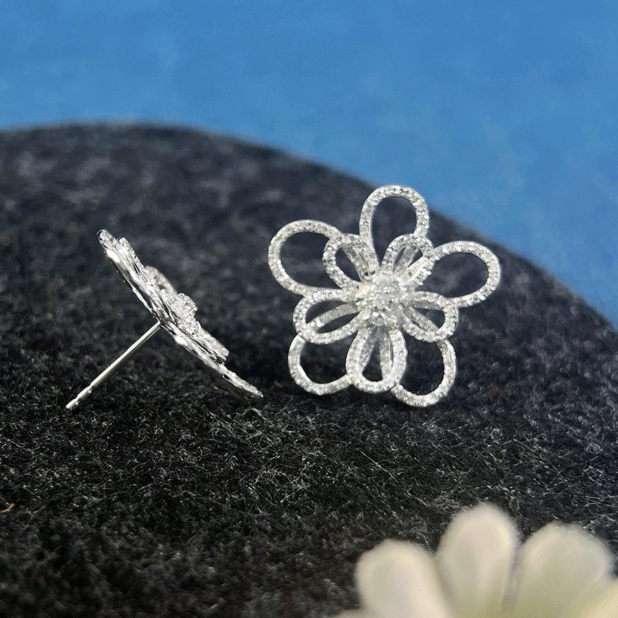 14k Gold 0.75 Ct Natural H Diamond Earrings - 3