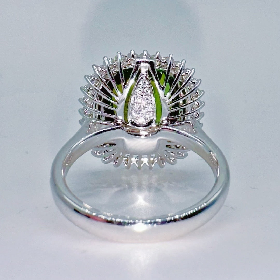 14k Gold 8.84 Ctw Natural Tourmaline & Diamond Ring/pendant( Without Chain ) - 4