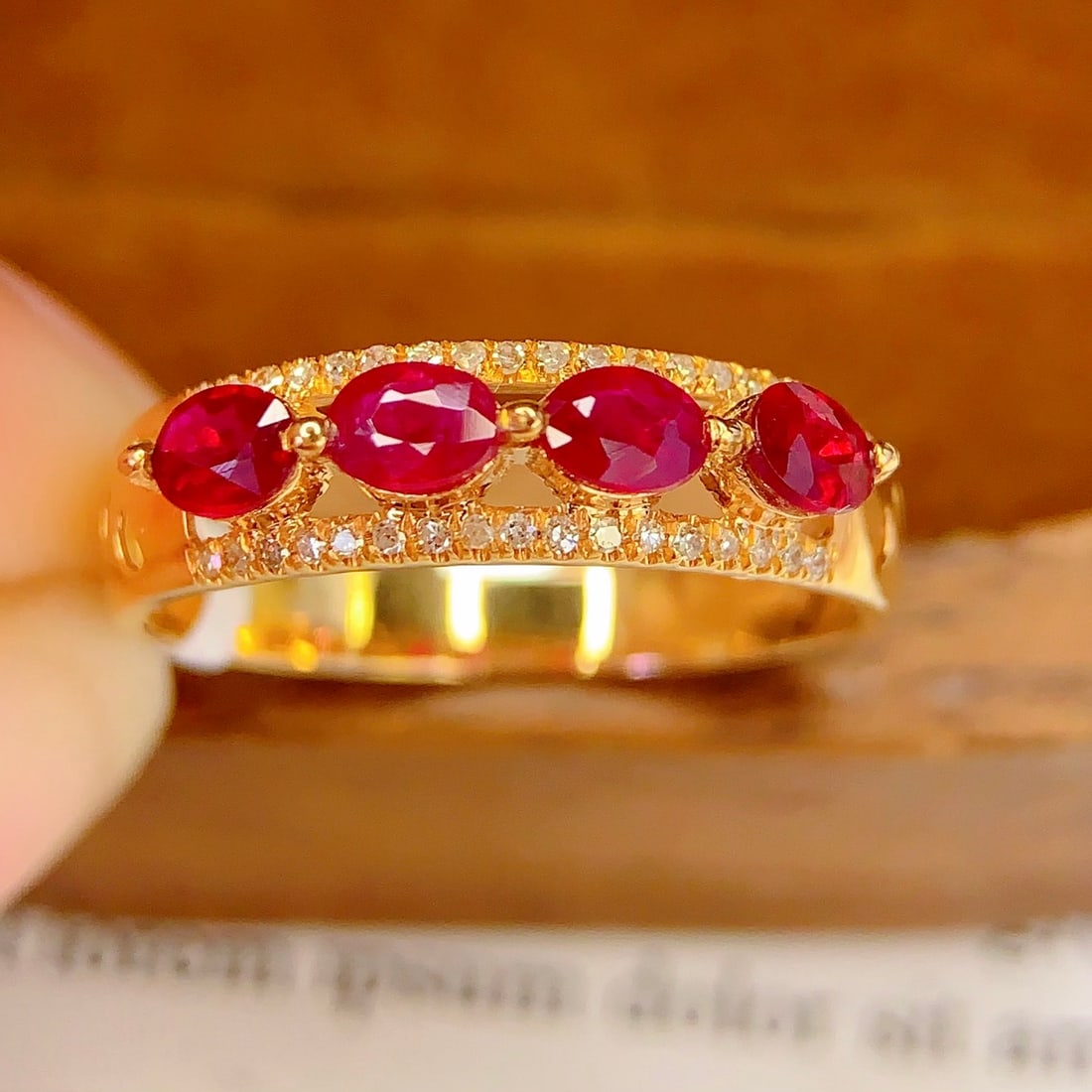 14k Gold 1 Ct Natural Ruby & Diamond Ring - 5