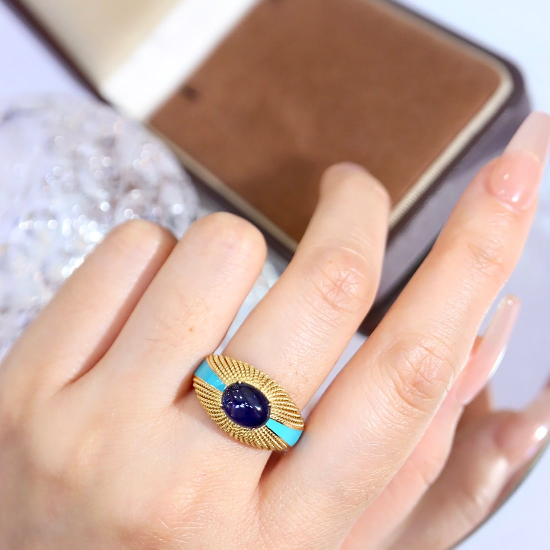 14k Gold 2.25 Ct Natural Sapphire Ring - 4
