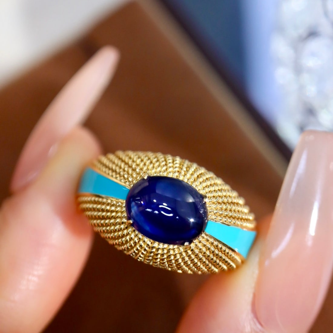 14k Gold 2.25 Ct Natural Sapphire Ring - 5