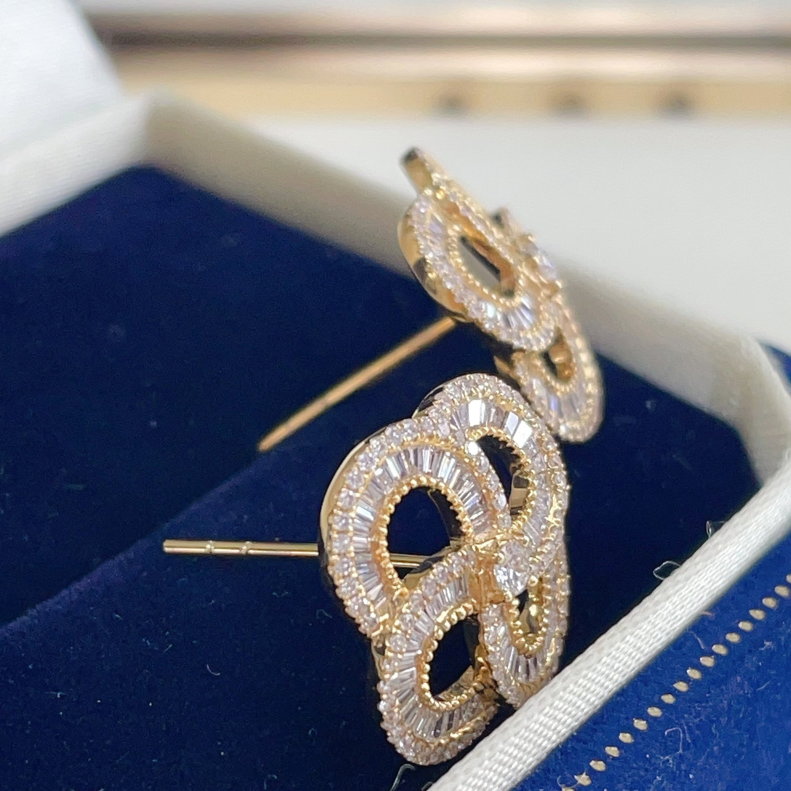 14k Gold 1.06 Ct Natural H Diamond Earrings - 2