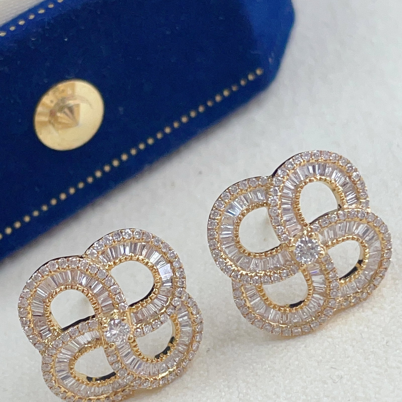 14k Gold 1.06 Ct Natural H Diamond Earrings - 5