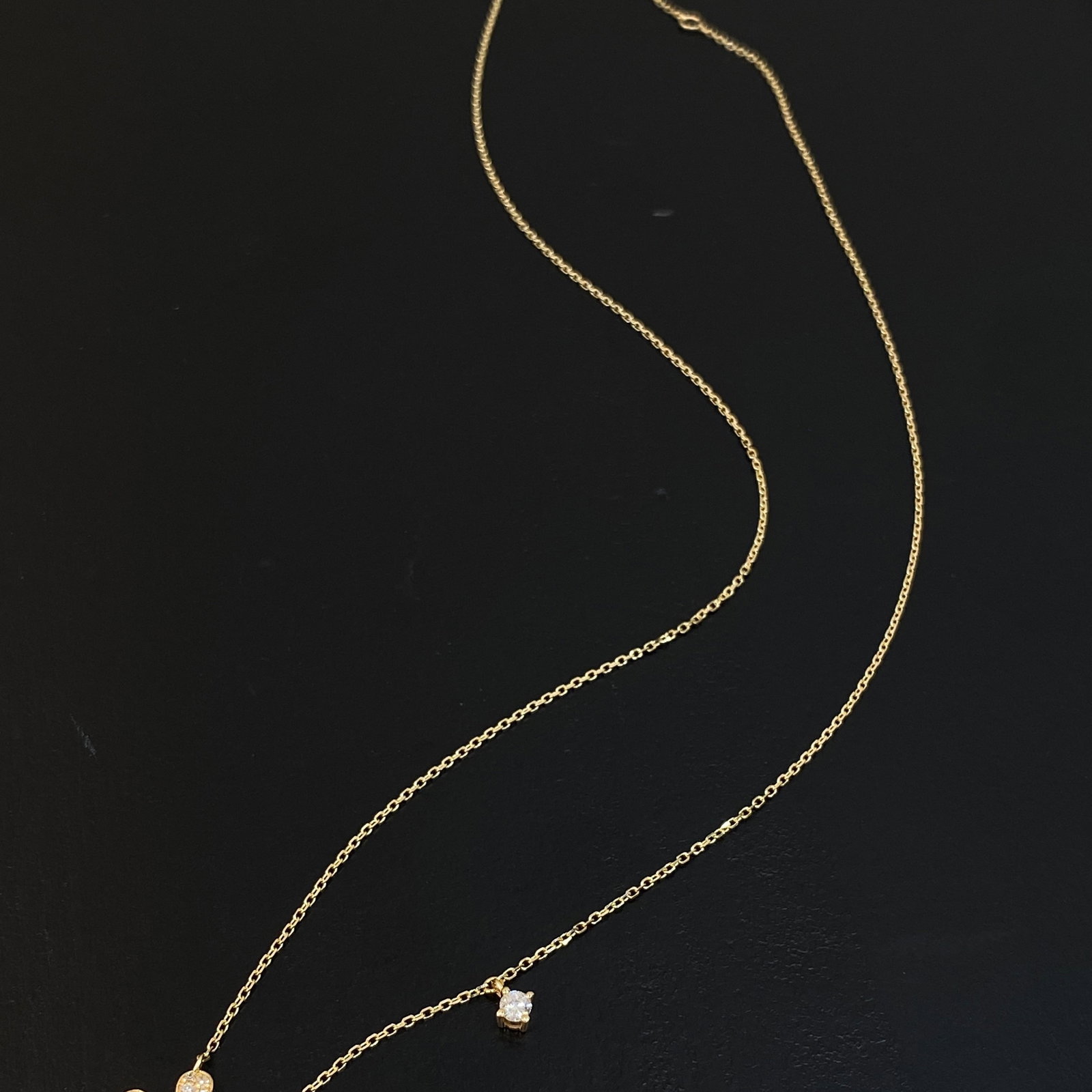 14k Gold 0.3 Ct Natural H Diamond & Flowers Necklace - 6