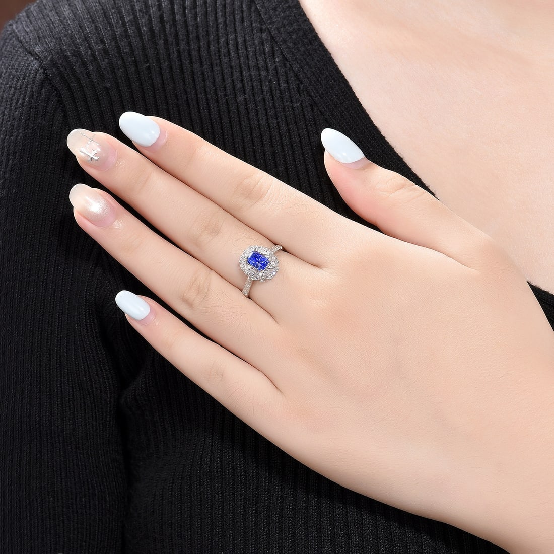 14k Gold 2.09 Ctw Natural Sapphire & Diamond Ring - 2