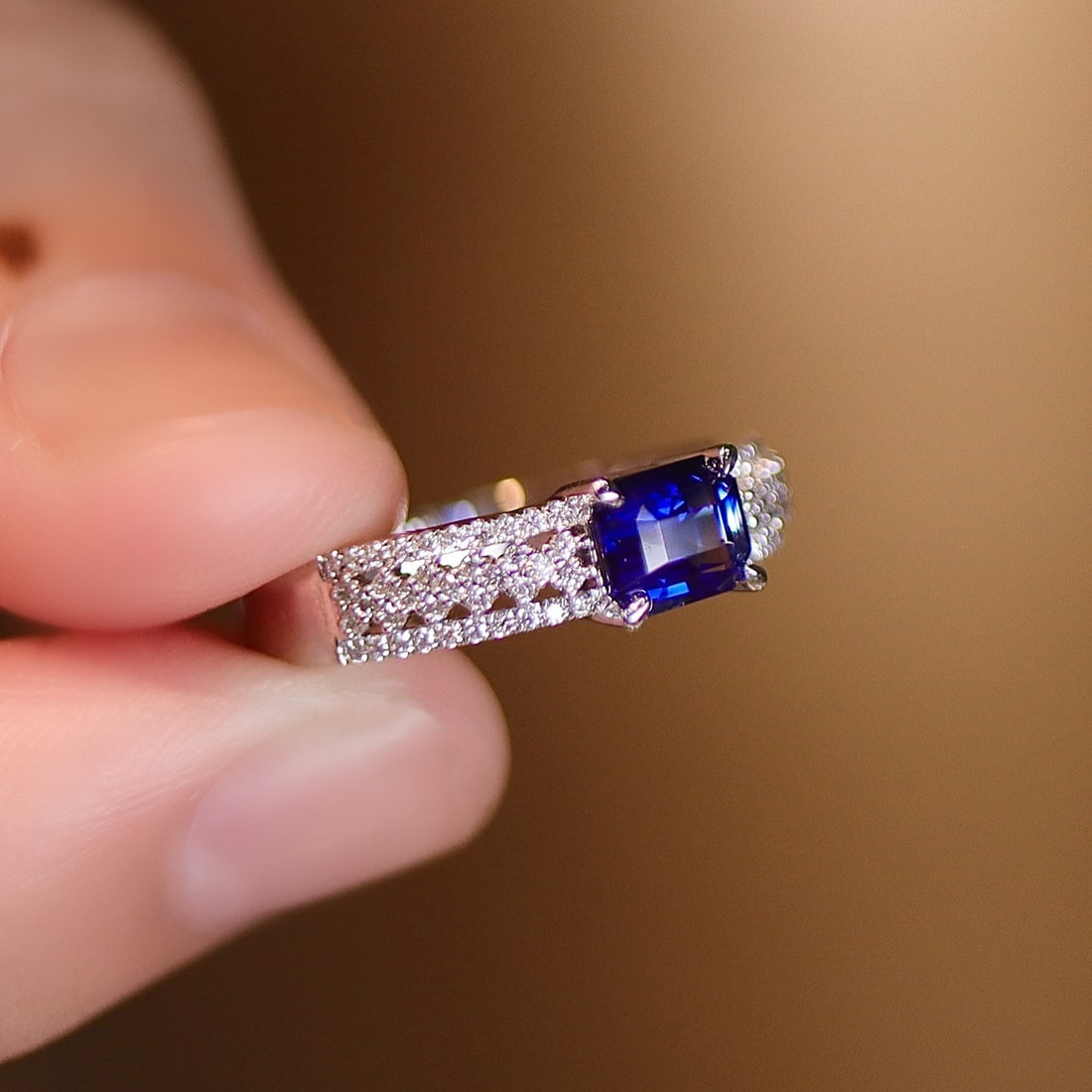 14k Gold 1.32 Ctw Natural Sapphire & Diamond Ring - 2