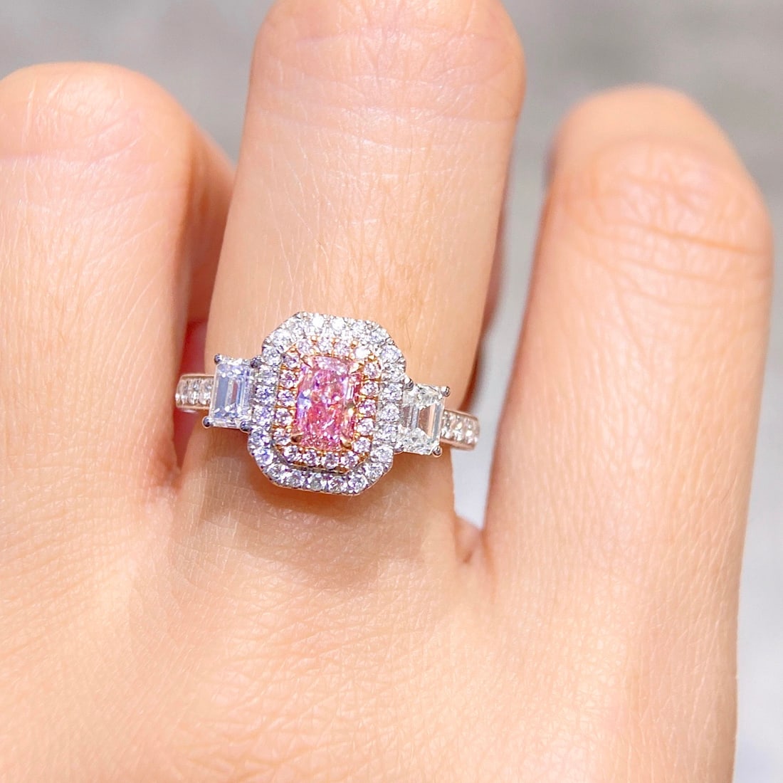 Gia Certified 14k Gold 1.72 Ctw Natural Pink Diamond & Diamond Ring - 3