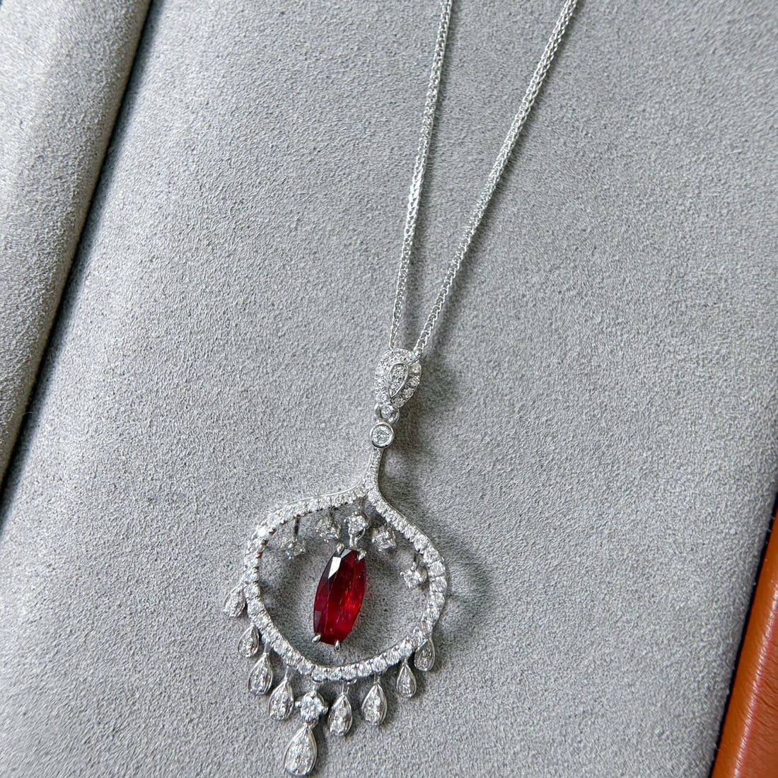 14k Gold 1.66 Ctw Natural Ruby & Diamond Pendant( Without Chain ): Ref:231106426 // gold content:14k gold // main gemstone:ruby // shape:cushion // carat weight:1. 06ct // color:pigeonblood red // treatment:natural // // adjacent gemstone 2 : diamond // shape:round /