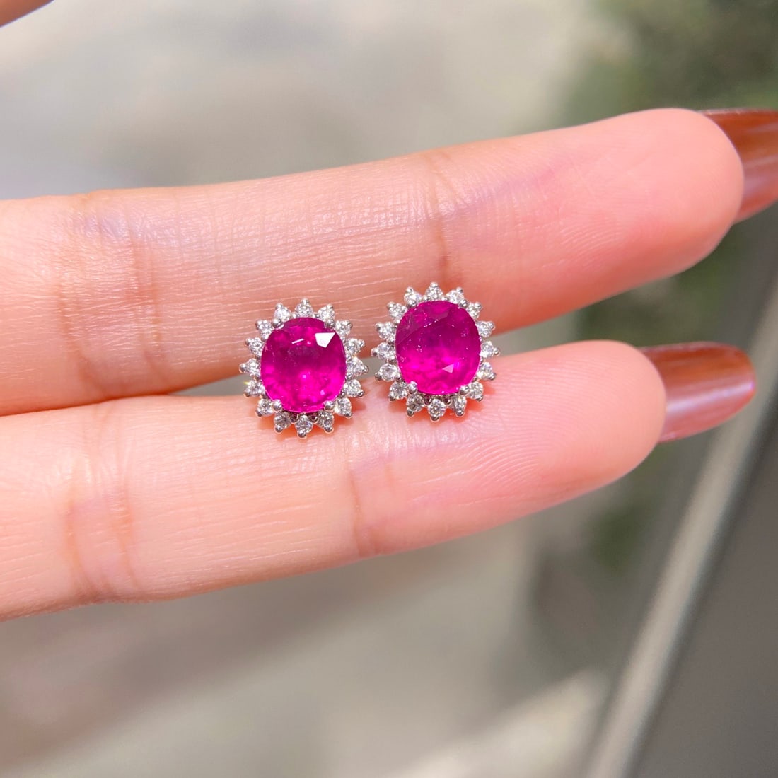 14k Gold 2.28 Ctw Natural Tourmaline & Diamond Earrings - 2