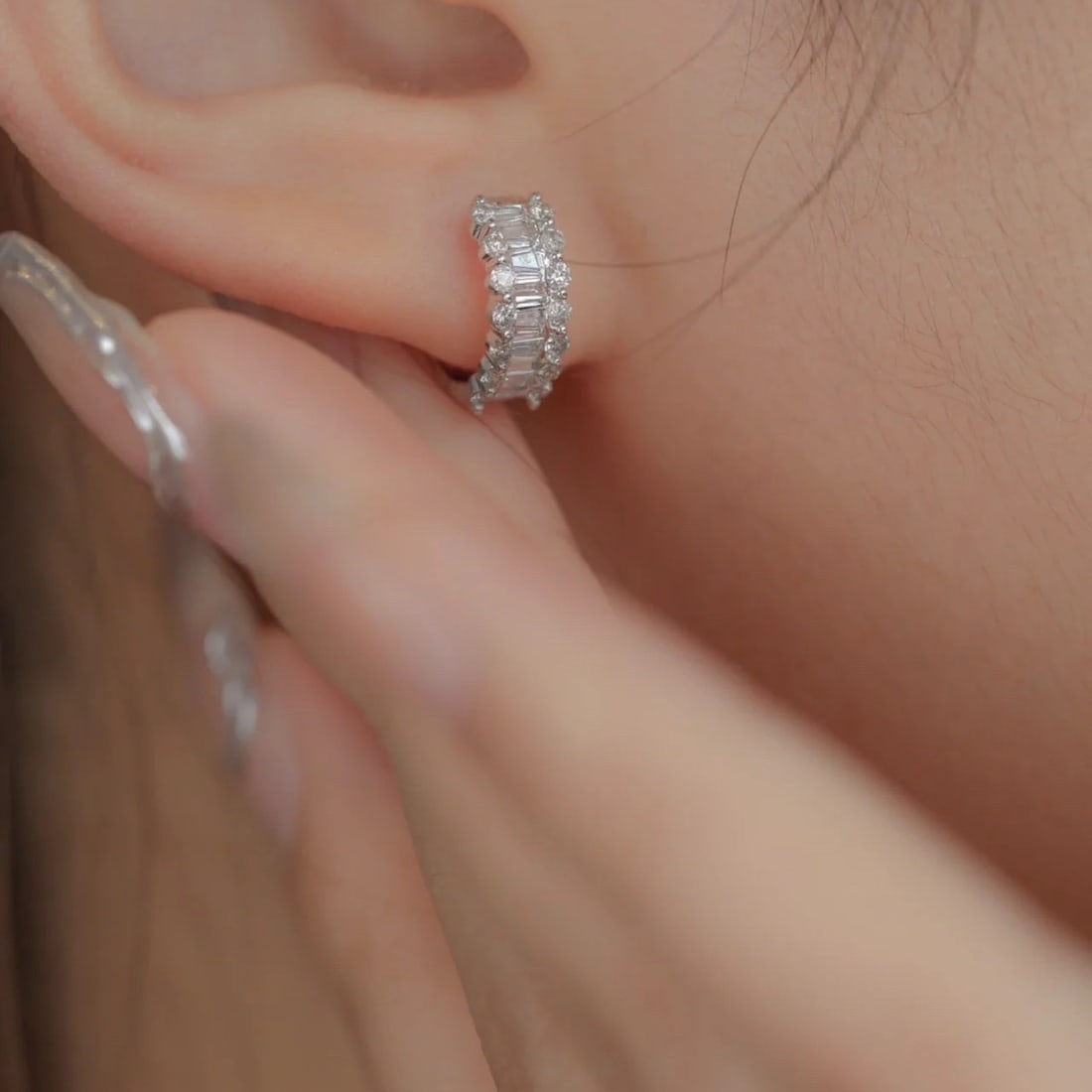 14k Gold 0.7 Ct Natural H Diamond Earrings - 2