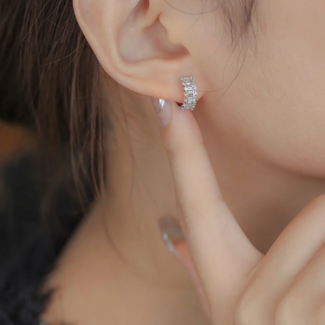 14k Gold 0.7 Ct Natural H Diamond Earrings - 3