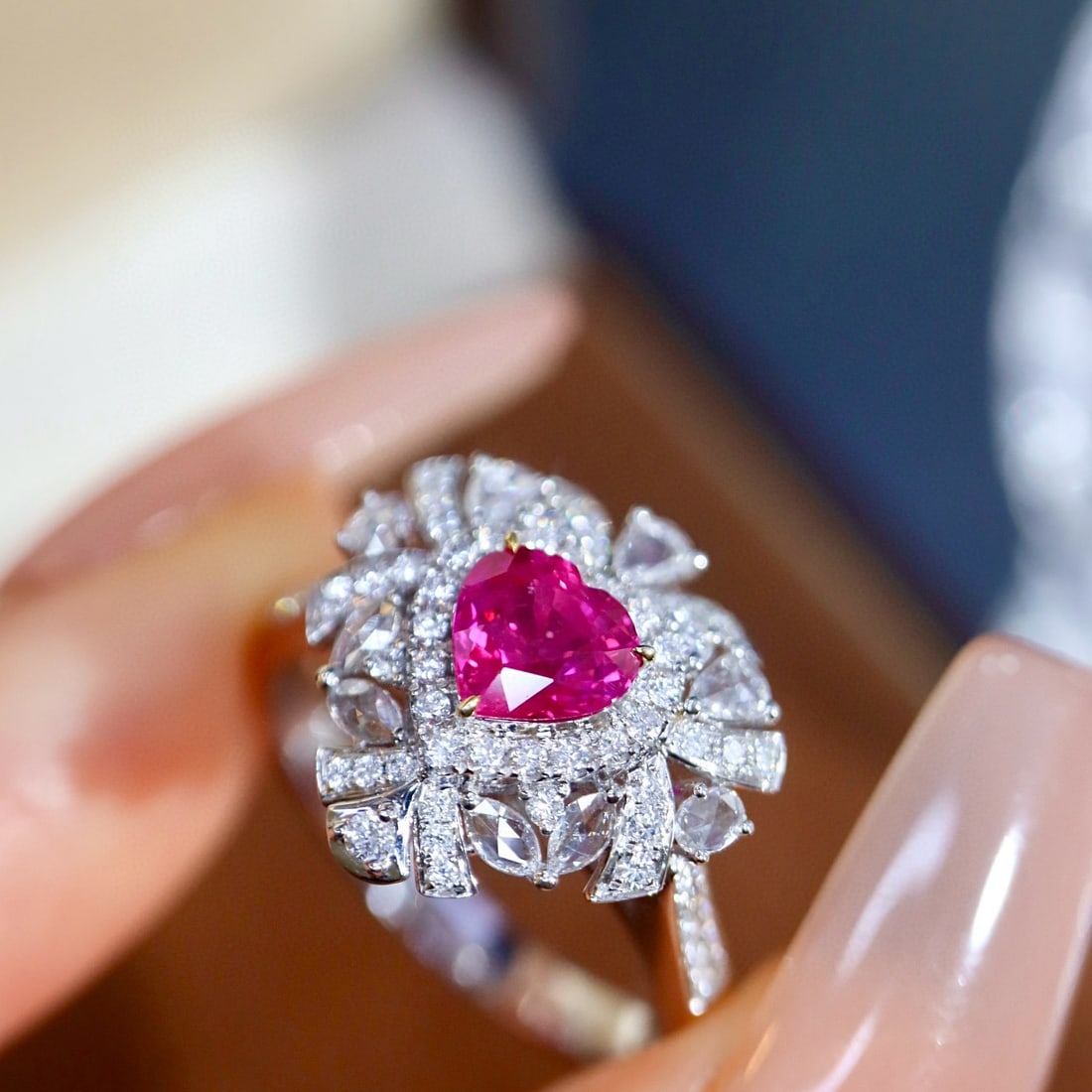 14k Gold 1.26 Ctw Natural Ruby & Diamond Ring - 7
